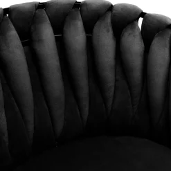 Krzesło plecione Lugano fotel TRECCIA BLACK VELVET SMOKE