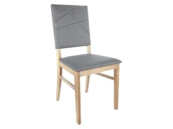 Krzesło tapicerowane Forn dębowo - szare