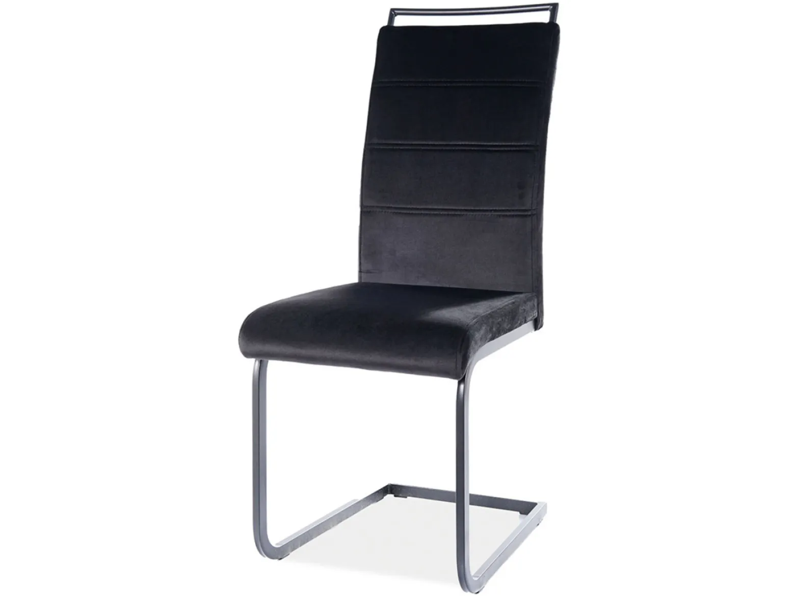 Krzesło tapicerowane H-441 welurowe czarne