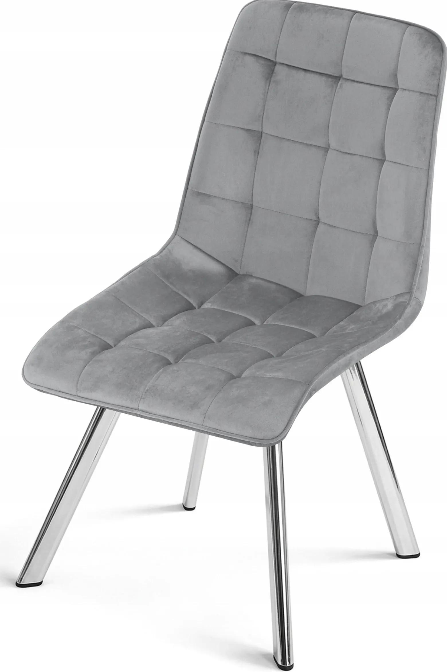 Krzesło Tapicerowane Welurowe Velvet Do Salonu Kuchni Jadalni Avila Szare