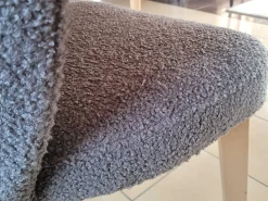 Krzesło Tulip Boucle tapicerowane, tkanina Quelle 92, nogi Lancelot