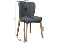 Krzesło Tulip Boucle tapicerowane, tkanina Quelle 92, nogi Lancelot