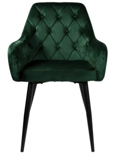 Krzesło welurowe ATLANTA VELVET ciemnozielone