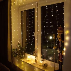 Kurtyna świetlna ciepły biały 300 Led lampki wewnętrzne USB