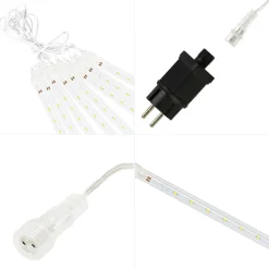 Kurtyna 288 LED meteory lampki zewnętrzne IP44 biały zimny