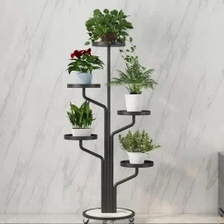 Kwietnik, Regał, Stojak Na Kwiaty Metalowy Okrągły Na Kółkach 130Х40Cm