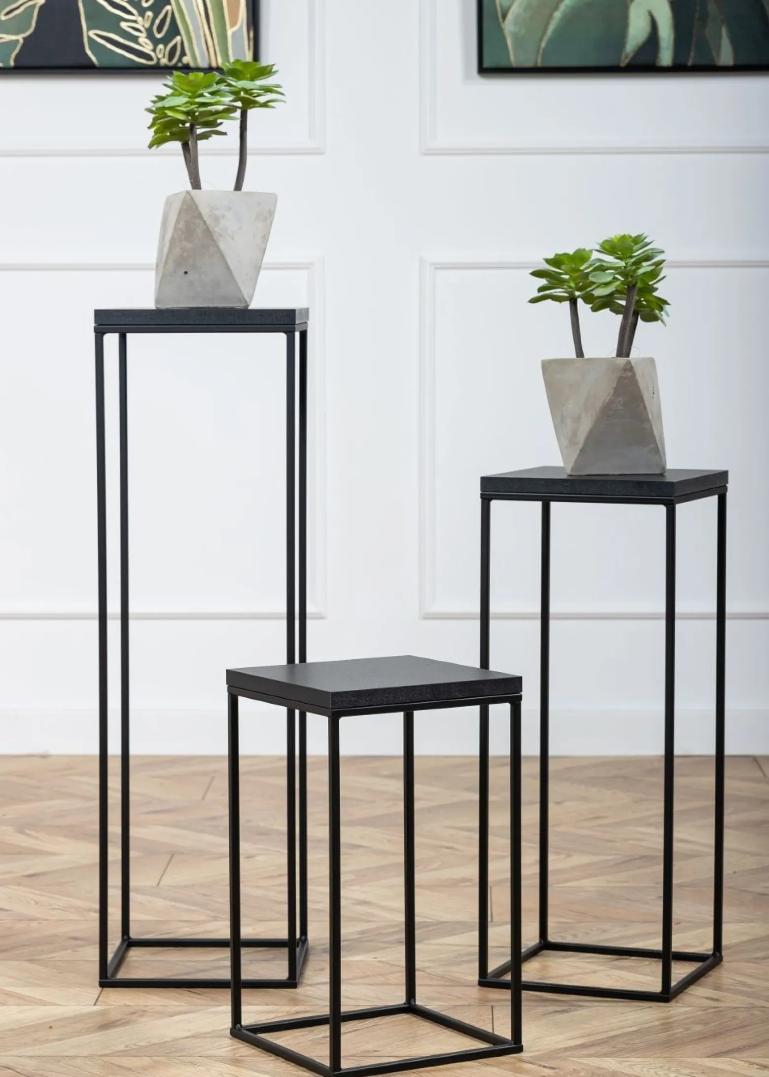Kwietnik stojący 80 cm BasicLoft czarny