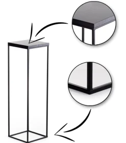Kwietnik stojący 80 cm BasicLoft czarny