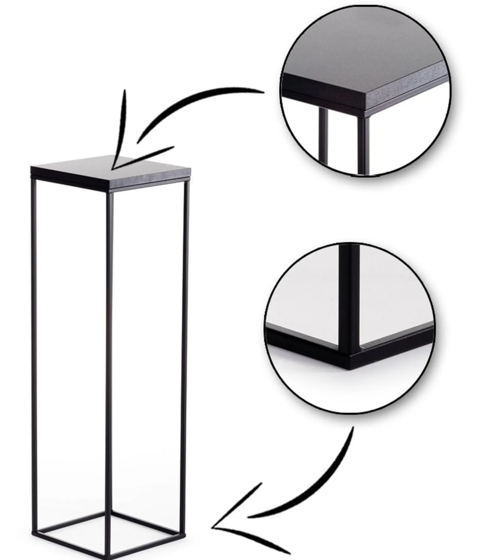 Kwietnik stojący 80 cm BasicLoft czarny
