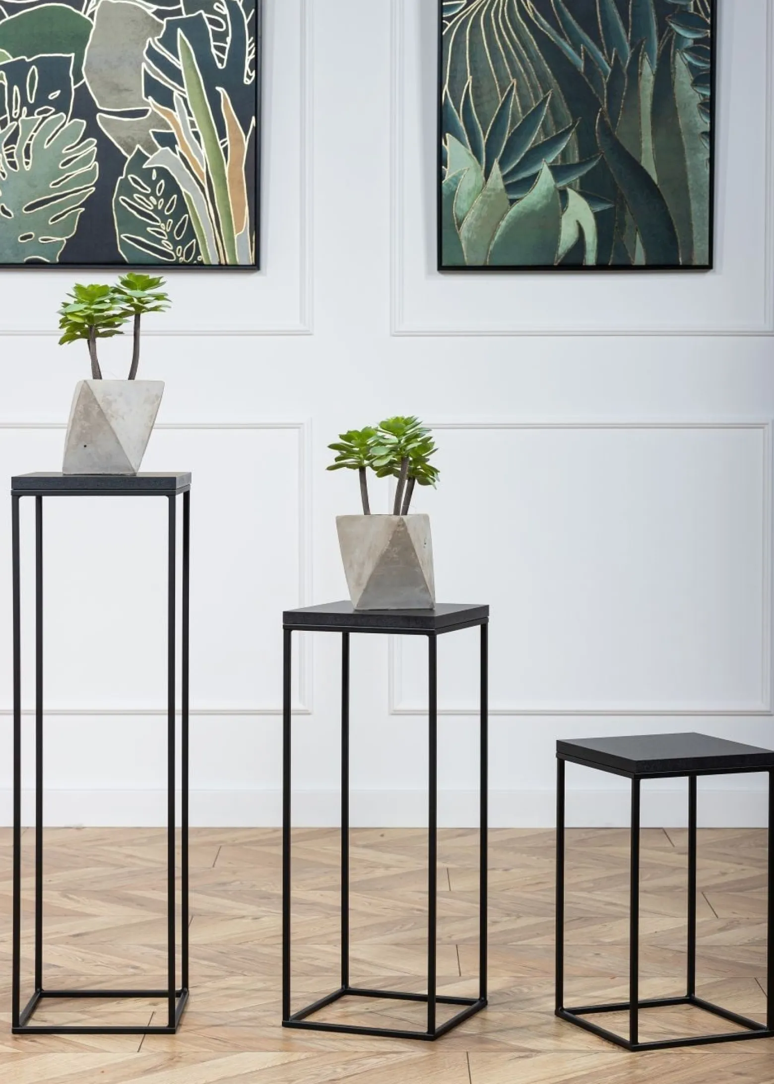 Kwietnik stojący 80 cm BasicLoft czarny