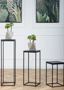 Kwietnik stojący 40 cm BasicLoft czarny