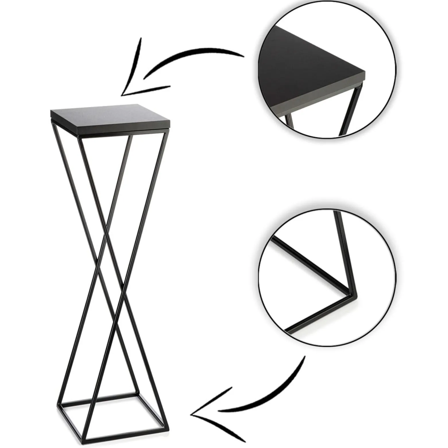 Kwietnik stojący 70 cm z blatem MDF LOFT