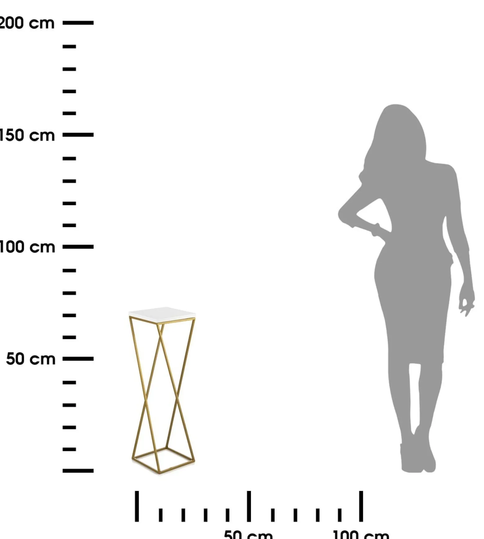 Kwietnik wolnostojący złoto biały 70 cm GLAMOUR