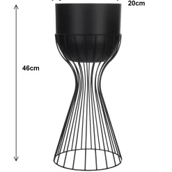 Kwietnik z osłonką stojący metalowy złoto czarny 46cm