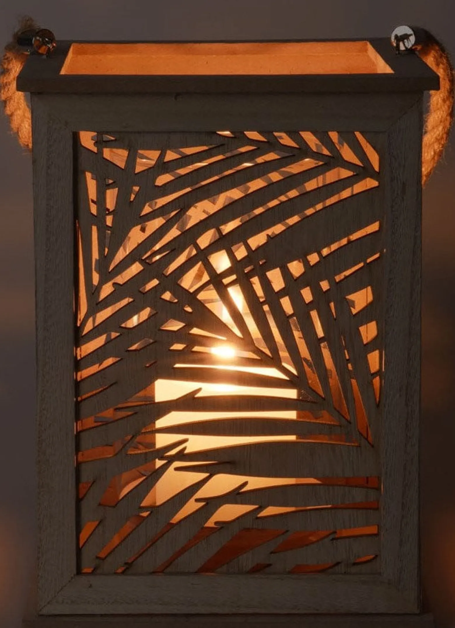 Lampion LEAF DESIGN - latarenka na świeczkę, 18x26 cm