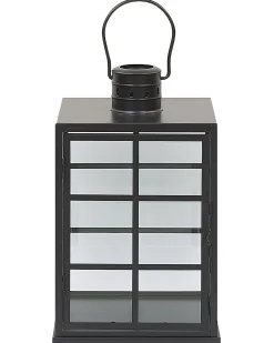 Lampion świecznik metal szkło czarny