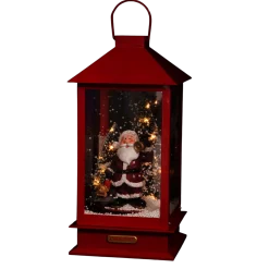 Lampion z Mikołajem, podświetlenie LED, ruchoma, 38 cm