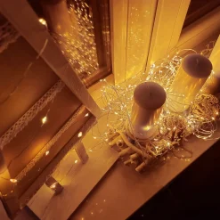 Lampki choinkowe 300 led druciki na prąd biały ciepły