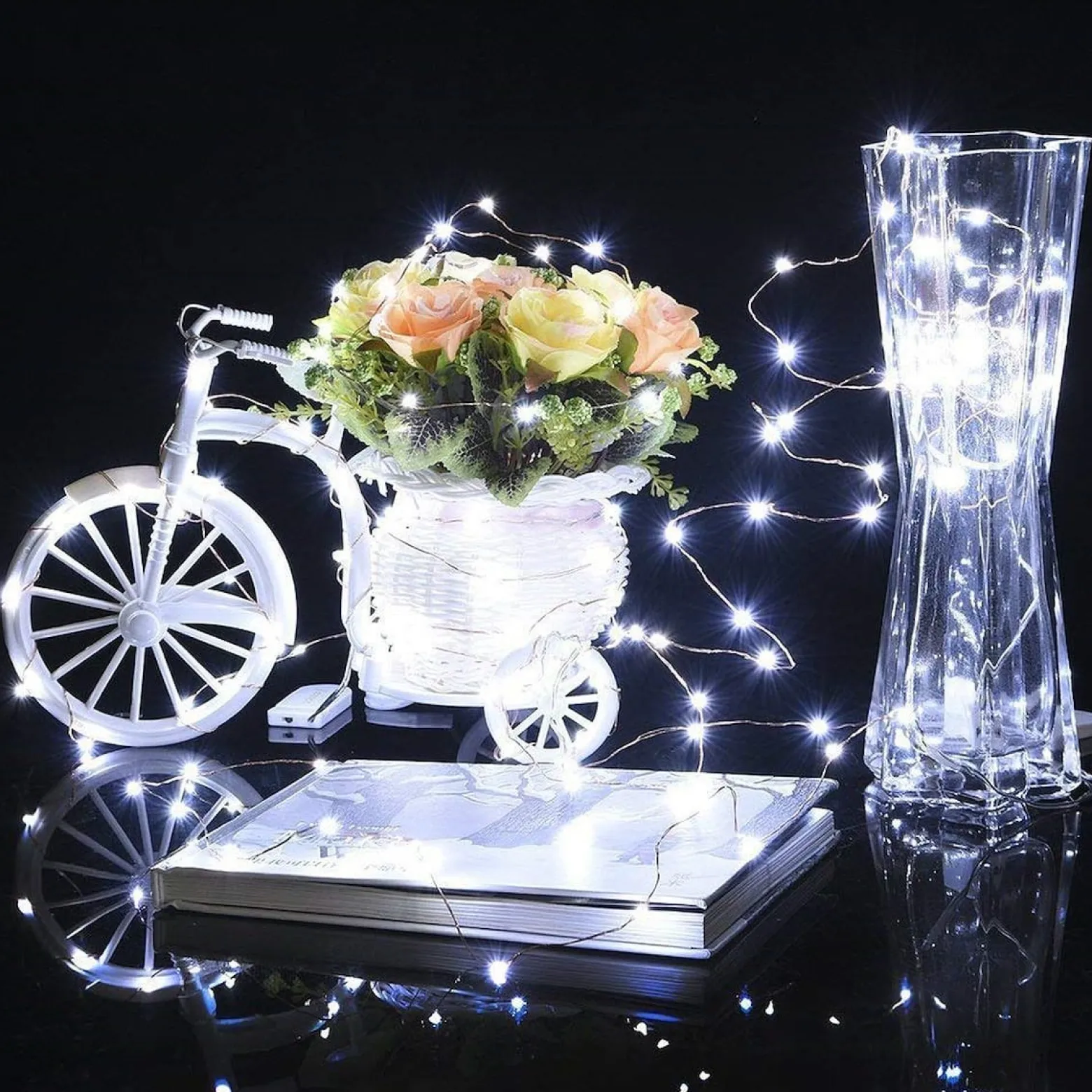 Lampki choinkowe 300 led druciki na prąd biały zimny