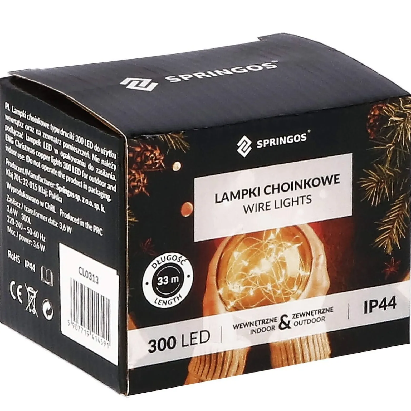 Lampki choinkowe 300 led druciki na prąd biały zimny