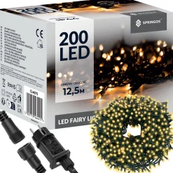 Lampki choinkowe 200 LED 12,5 m biały ciepły zewnętrzne