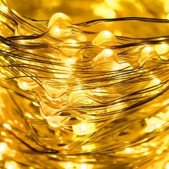 Lampki choinkowe 300 LED na prąd włosy anioła ciepły biały