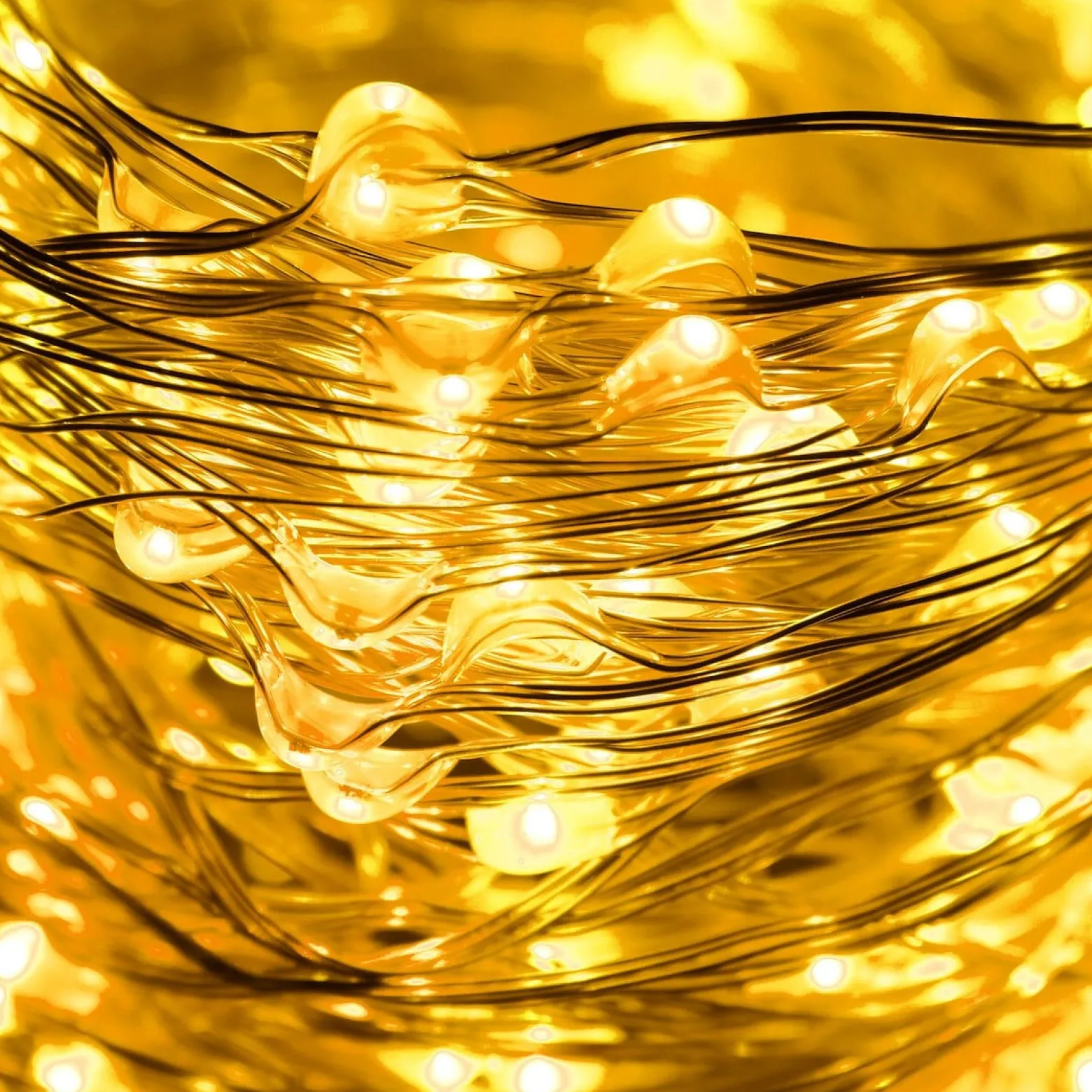 Lampki choinkowe 300 LED na prąd włosy anioła ciepły biały