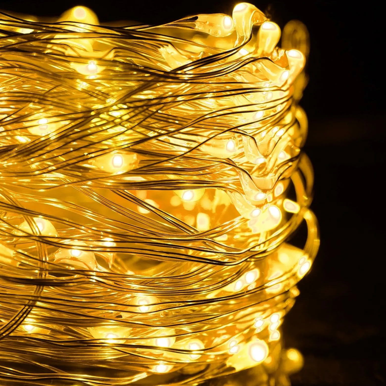Lampki choinkowe 300 LED na prąd włosy anioła ciepły biały