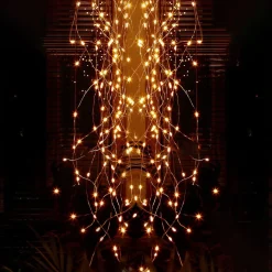 Lampki choinkowe 300 LED na prąd włosy anioła ciepły biały