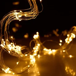 Lampki choinkowe 300 LED na prąd włosy anioła ciepły biały