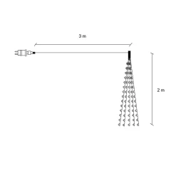 Lampki choinkowe 300 LED na prąd włosy anioła ciepły biały
