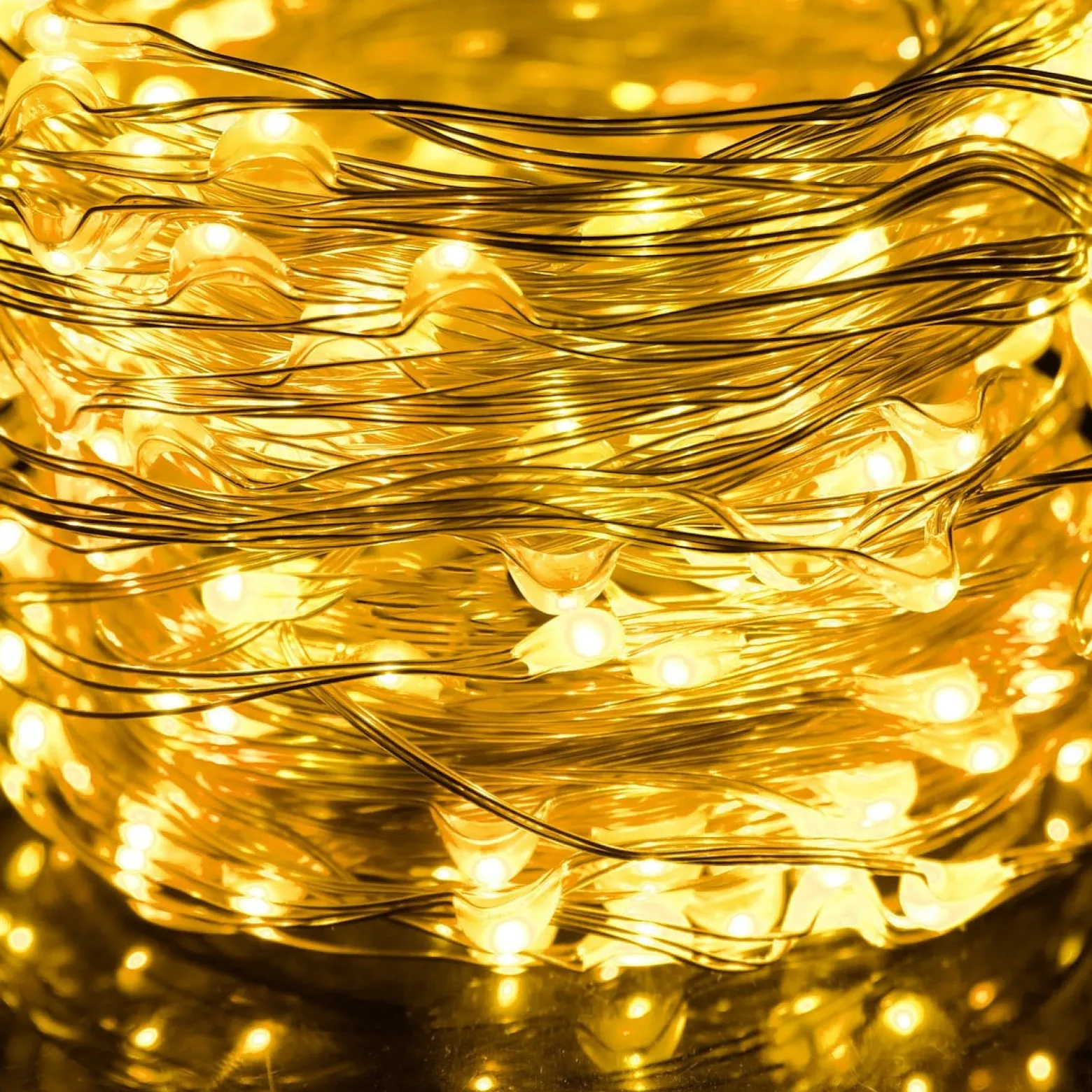Lampki choinkowe 300 LED na prąd włosy anioła ciepły biały