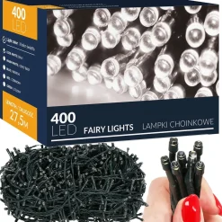 Lampki świąteczne 400 led biały zimny 27,5 m IP20