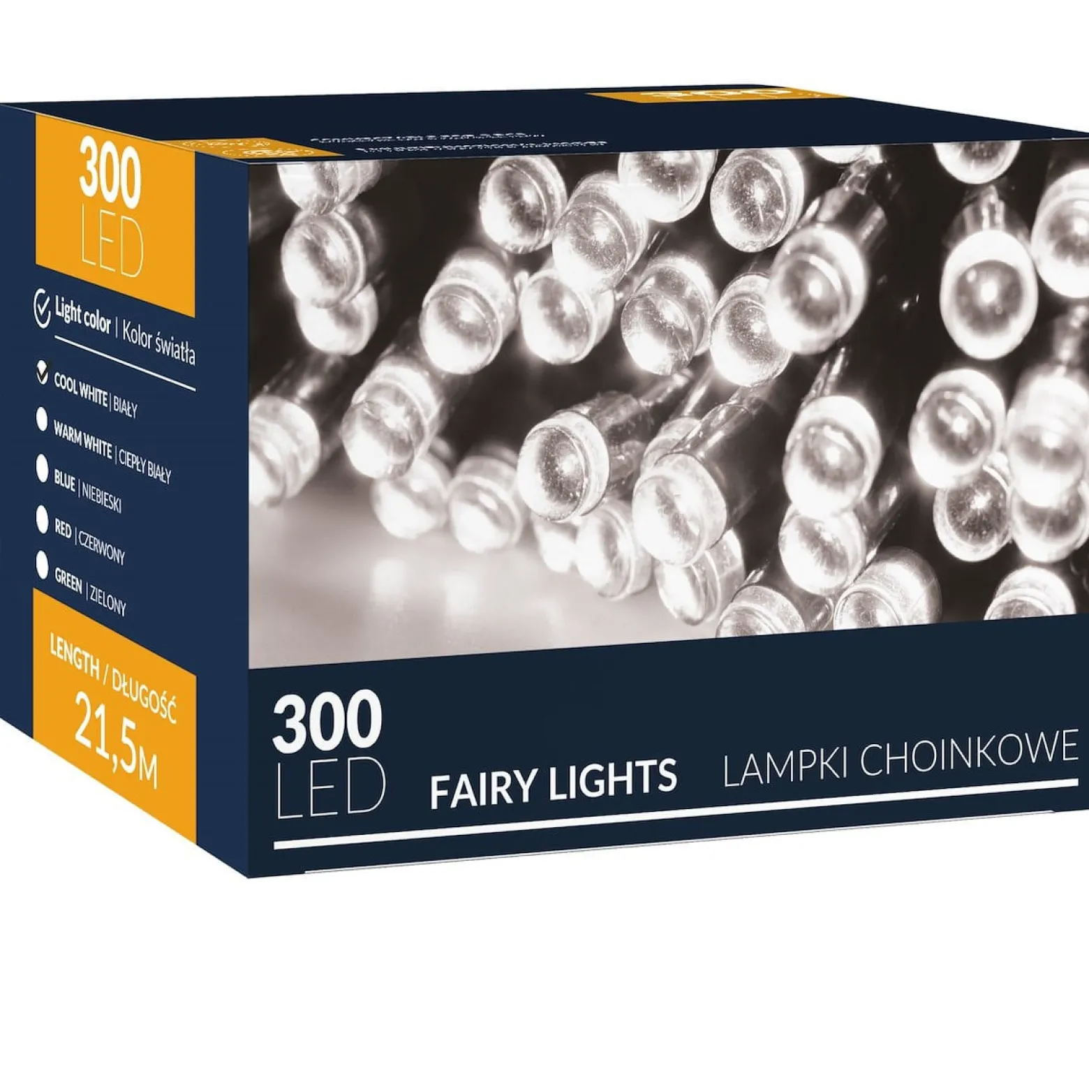 Lampki świąteczne 300 led zimny biały 22,5 m oświetlenie