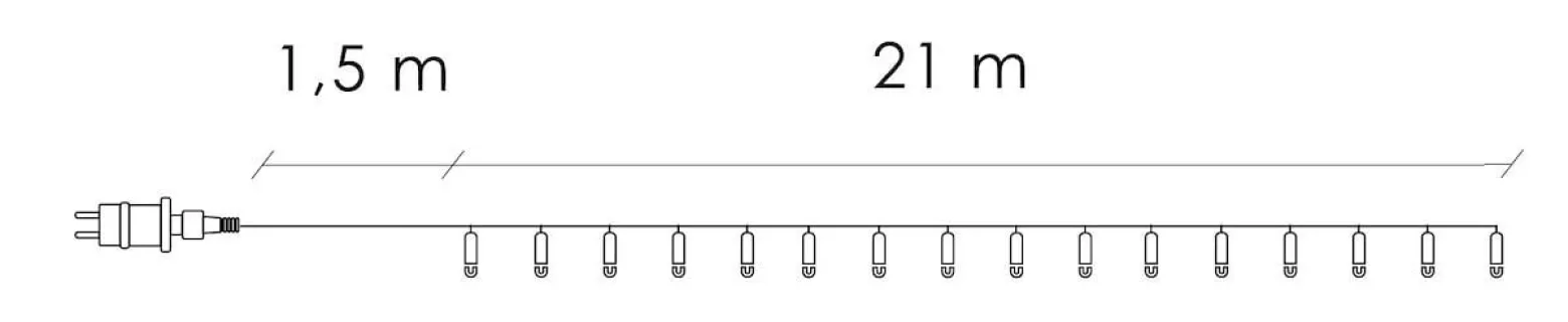 Lampki świąteczne 300 led zimny biały 22,5 m oświetlenie