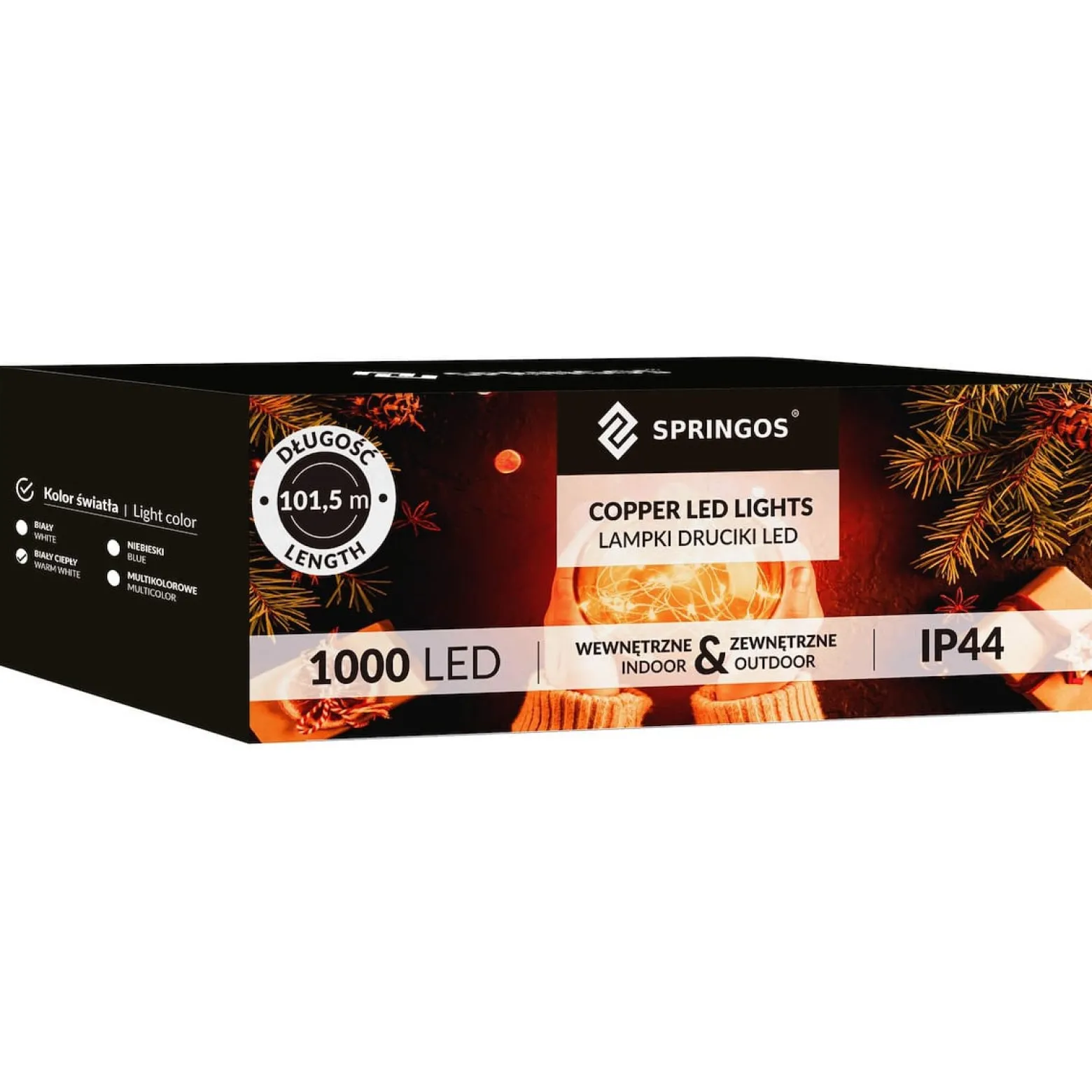 Lampki świąteczne na szpuli 1000 LED druciki choinkowe