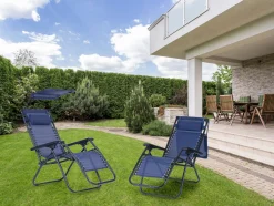 Leżak ogrodowy plażowy MultiGarden - niebieski