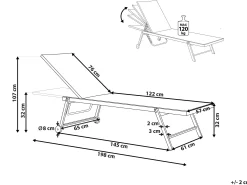 Leżak ogrodowy regulowany aluminium turkusowy