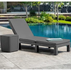 Leżak Antracyt 195 x 65 x 25.5 cm polipropylen Keter