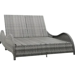 Leżak Antracyt 200 x 132 x 45 cm Technorattan vidaXL