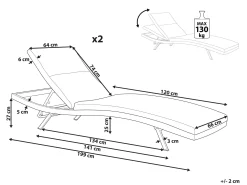 Leżaki ogrodowe aluminium jasnoszare
