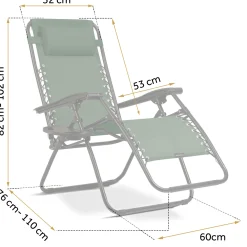 Leżak ogrodowy grawitacyjny Sofotel plażowy składany na taras balkon 2 szt.