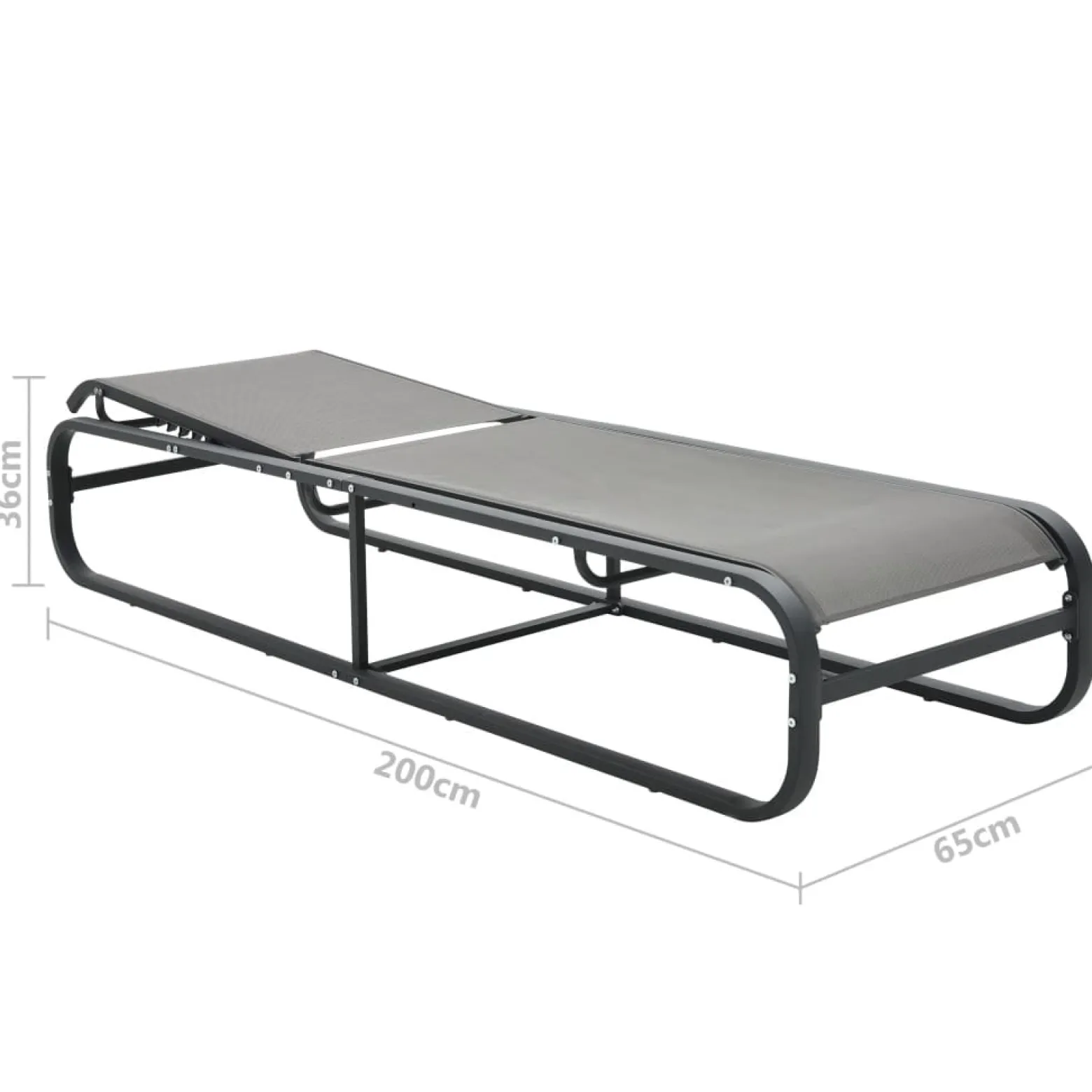 Leżak Szary Metal vidaXL
