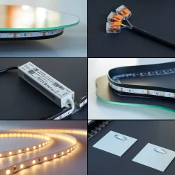 Lustro Asymetryczne LED do salonu, światło ciepłe, 49 x 34 cm, Tulup