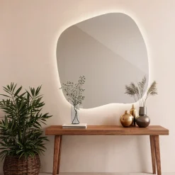 Lustro Asymetryczne LED z Ciepłym Światłem 48,3x47,9 Wallfluent