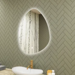 Lustro łazienkowe LED 64x94cm - nieregularne - LED Dual, włącznik