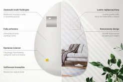 Lustro ścienne owalne, nieregularne, do łazienki 50x70 Wallfluent