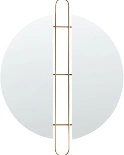 Lustro ścienne wiszące metal 52 cm złote