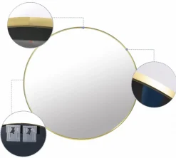 Lustro 70cm złota rama