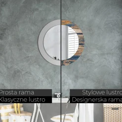 Lustro dekoracyjne Ścienne fi60 okrągłeAbstrakcyjne drewno